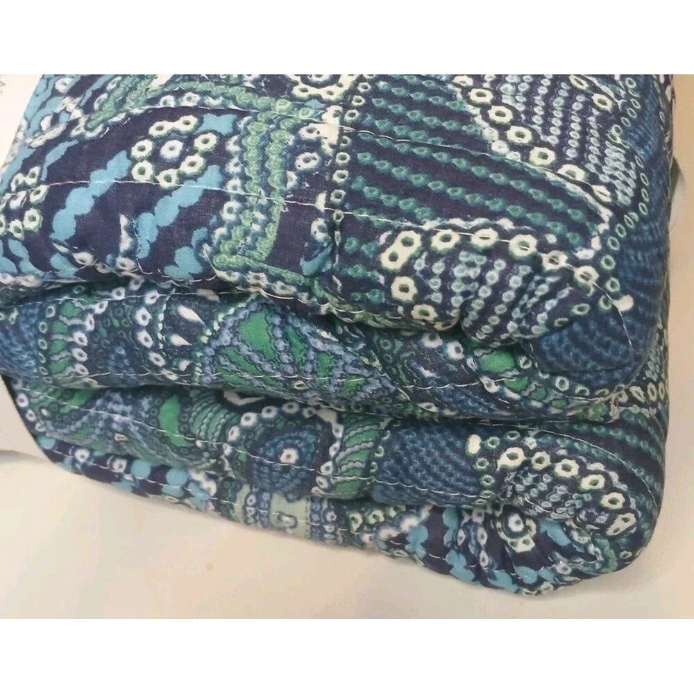 Levtex Twin 2 Peice Bellamy Teal Quilt Set Reversible Blue/Teal/White Print NEW